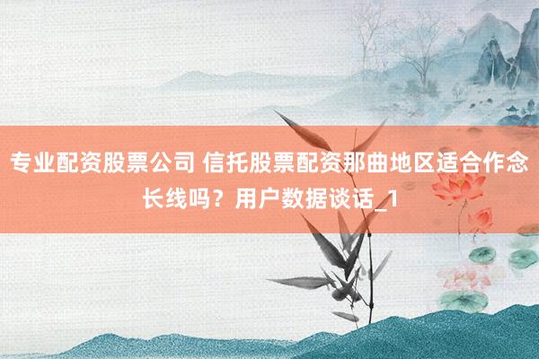 专业配资股票公司 信托股票配资那曲地区适合作念长线吗？用户数据谈话_1